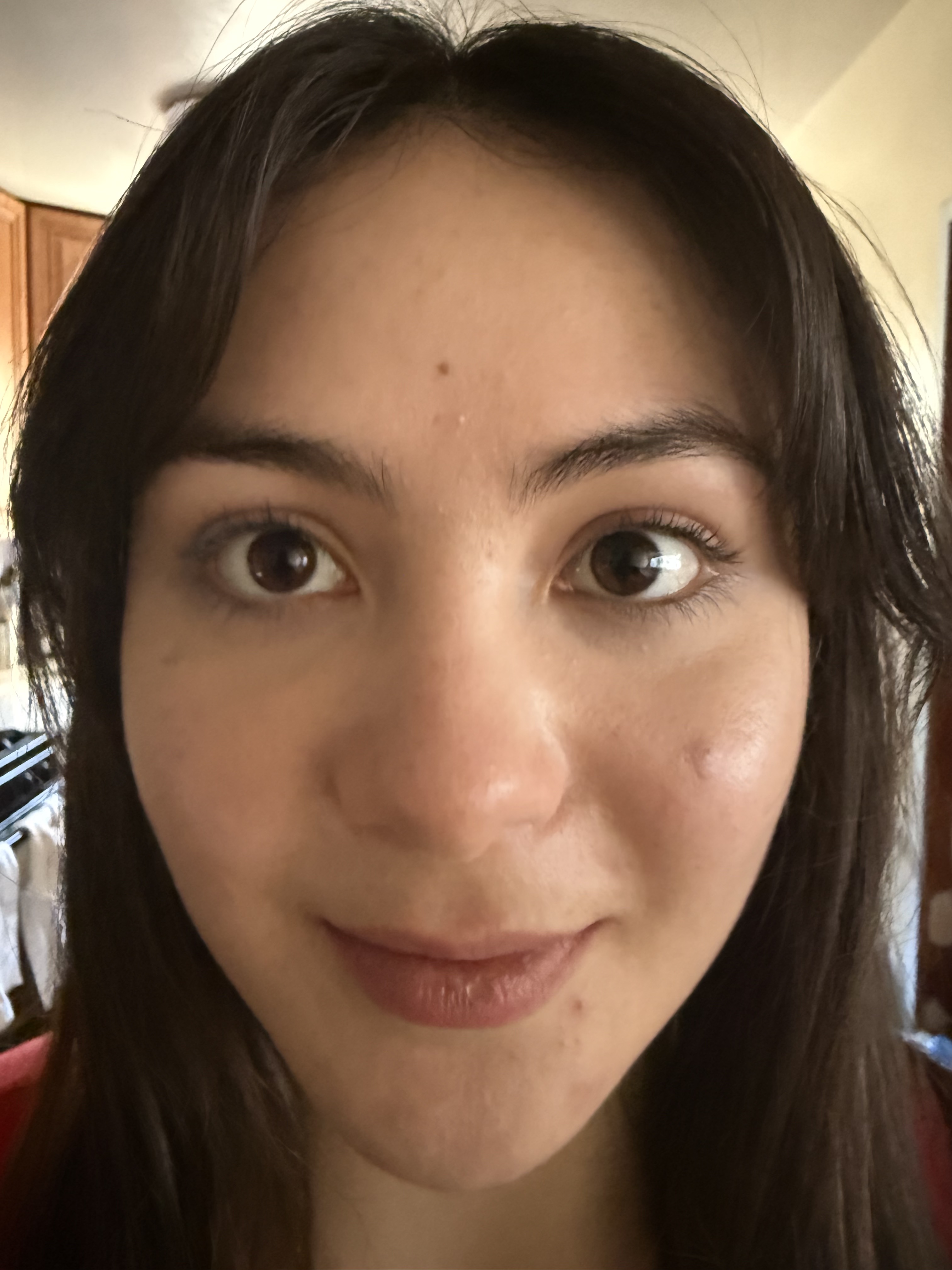 Close-up selfie showing distortion